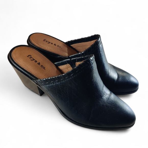 Frye Shoes - Frye and Co. Women's Size 5M Black Leather Cody Mules Heels * Barely Used *